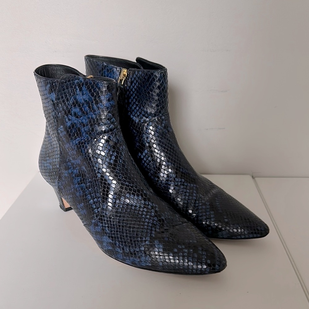 Snakeskin Ankle Boots with Kitten Heel
